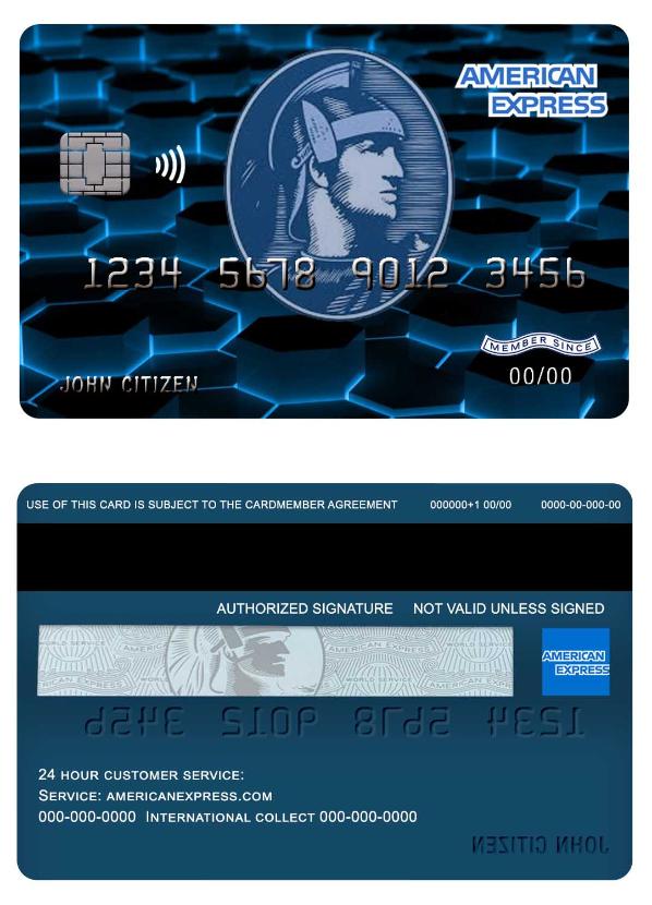 USA New York American Express Blue bank credit card